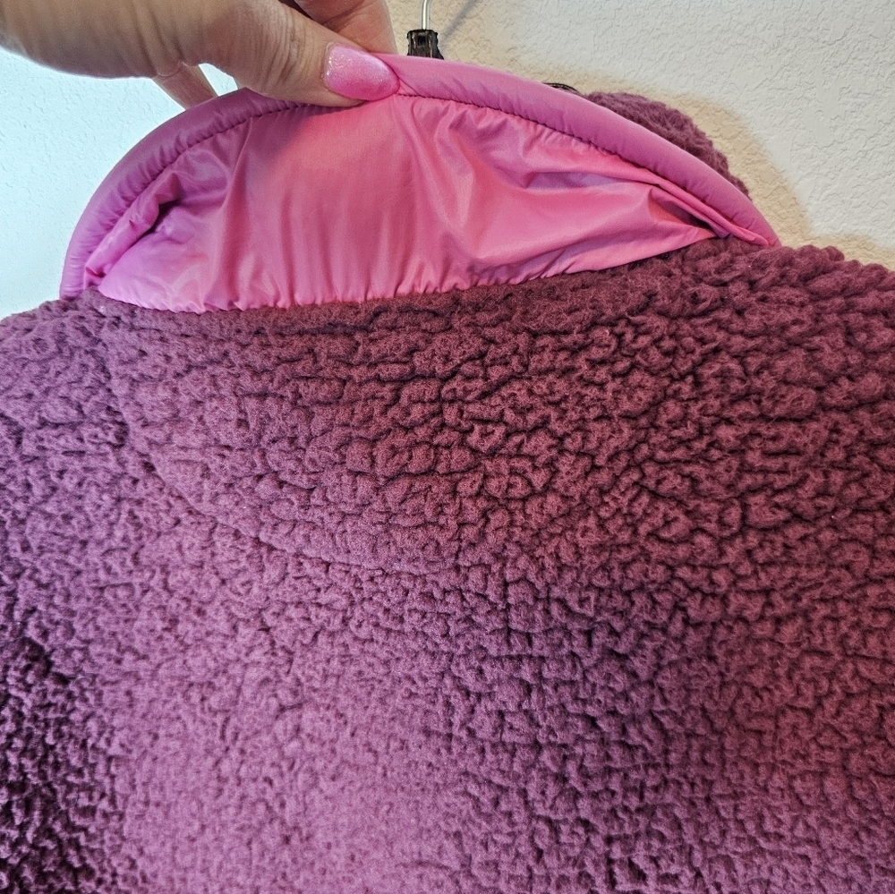 aerie Women's Pink Sherpa Fleece Jacket Size Small / Petite - Picture 7 of 8